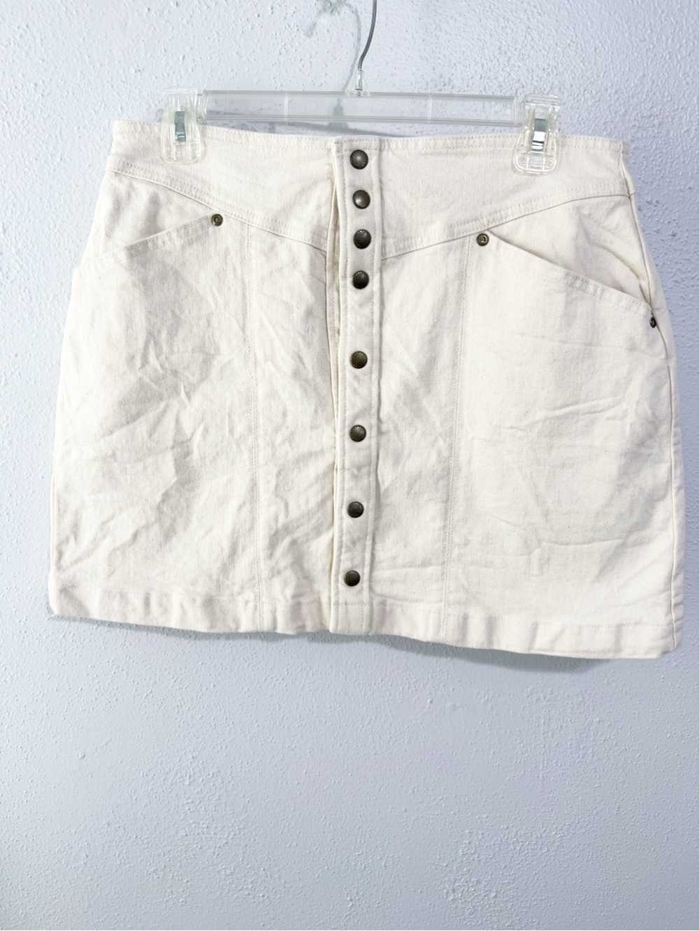 Tecovas Off-White Button-Front Mini Skirt size 29/8